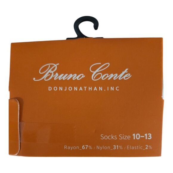 BRUNO  CONTE  MEN'S  BLACK SILKY  DRESS SOCK FASHION  COLORS. BCS2004. - Picture 3 of 3